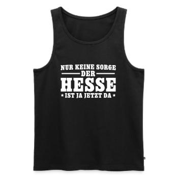 Hessisch Nur keine Sorge Hesse - Männer Premium Bio Tank Top - Schwarz - Vorne - Michal (187cm)
