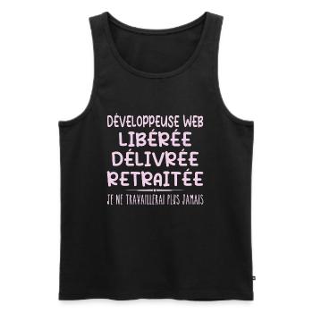 Web Developer Celebrates Retirement with Humor - Men's Premium Organic Tank Top - black - Front - AI Model Male 178 light (178cm)