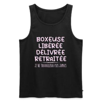 Boxer celebrates retirement with humor gift - Men's Premium Organic Tank Top - black - Front - Michal (187cm)