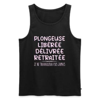 Plongeuse célèbre sa retraite avec humour cadeau - Débardeur bio Premium Homme - noir - Devant - Michal (187cm)