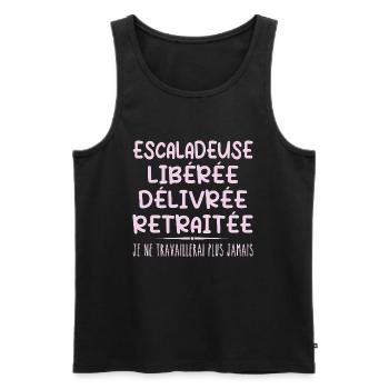 Escaladeuse célèbre sa retraite avec humour cadeau - Débardeur bio Premium Homme - noir - Devant - Michal (187cm)
