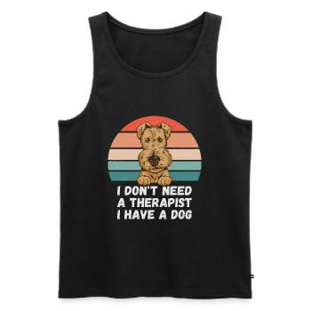 Ich brauche keinen Therapeuten ich habe einen Hund - Männer Premium Bio Tank Top - Schwarz - Vorne - AI Model Male 178 light (178cm)