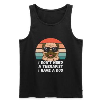 Ich brauche keinen Therapeuten ich habe einen Hund - Männer Premium Bio Tank Top - Schwarz - Vorne - AI Model Male 178 light (178cm)
