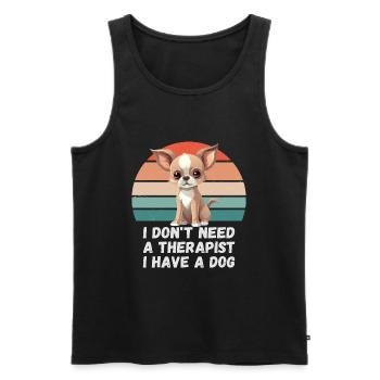 Ich brauche keinen Therapeuten ich habe einen Hund - Männer Premium Bio Tank Top - Schwarz - Vorne - AI Model Male 178 light (178cm)
