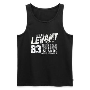 Ile du Levant French Riviera islands - Débardeur bio Premium Homme - noir - Devant - AI Model Male 178 light (178cm)