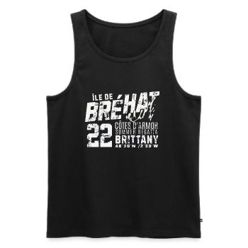 Ile de Brehat cote d armor vintage - Débardeur bio Premium Homme - noir - Devant - Michal (187cm)