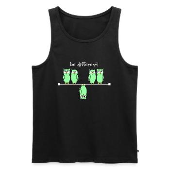 be different white - Men's Premium Organic Tank Top - black - Front - AI Model Male 178 light (178cm)