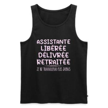 Assistant celebrates her retirement with humor gift - Men's Premium Organic Tank Top - black - Front - Michal (187cm)