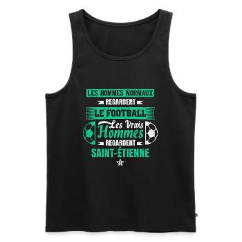 Saint-Étienne,football,socer,club,football, - Men's Premium Organic Tank Top - black - Front - Michal (187cm)