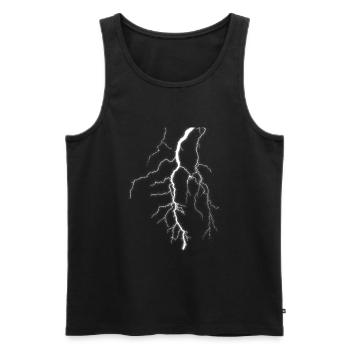 Blitze - Männer Premium Bio Tank Top - Schwarz - Vorne - AI Model Male 178 light (178cm)