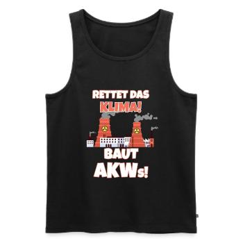 Klimawandel Atomkraft Rettet Das Klima. Baut AKWs! - Männer Premium Bio Tank Top - Schwarz - Vorne - AI Model Male 178 light (178cm)