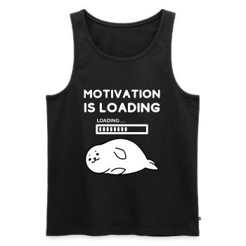 motivation loaded funny saying tired gift - Men's Premium Organic Tank Top - black - Front - AI Model Male 178 light (178cm)