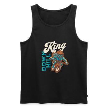 Downhill King - Männer Premium Bio Tank Top - Schwarz - Vorne - AI Model Male 178 light (178cm)