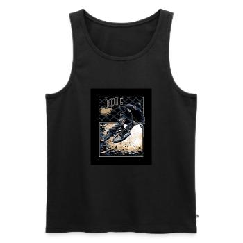 Street biker - Men's Premium Organic Tank Top - black - Front - AI Model Male 178 light (178cm)