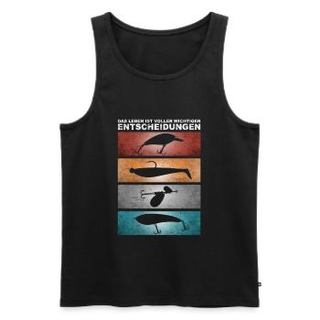 Lustiger Spruch Angeln - Retro Angelköder - Männer Premium Bio Tank Top - Schwarz - Vorne - Michal (187cm)