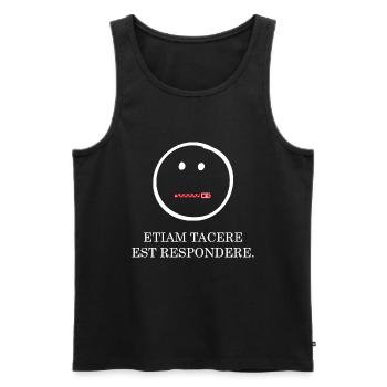 schweigen ist auch eine antwort latein weiss - Männer Premium Bio Tank Top - Schwarz - Vorne - Michal (187cm)