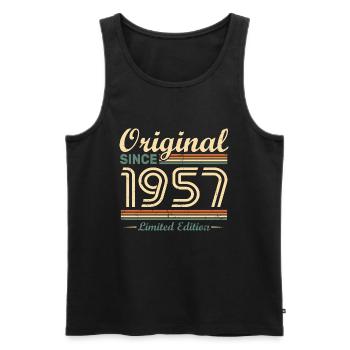 Original 1957 Vintage cadeau d'Anniversaire Rétro - Débardeur bio Premium Homme - noir - Devant - Michal (187cm)