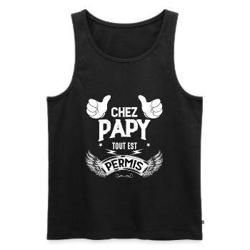 Mon papy est super cool. Cadeau humour grand-père - Débardeur bio Premium Homme - noir - Devant - Michal (187cm)
