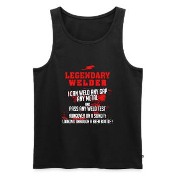 Legendary Welder - Men's Premium Organic Tank Top - black - Front - Michal (187cm)