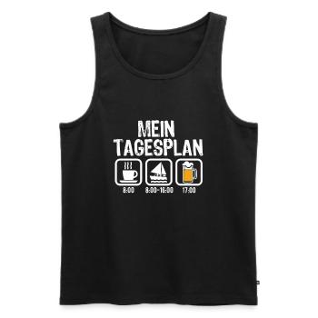 MEIN TAGESPLAN SEGELN - Männer Premium Bio Tank Top - Schwarz - Vorne - Michal (187cm)