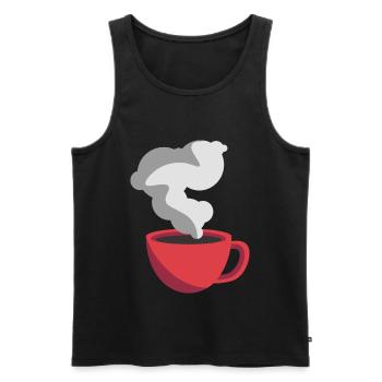 Coffee Illustration Sticker Red Coffee Mug - Men's Premium Organic Tank Top - black - Front - AI Model Male 178 light (178cm)
