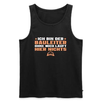 Bauleiter Richtfest Hausbau - Männer Premium Bio Tank Top - Schwarz - Vorne - Michal (187cm)