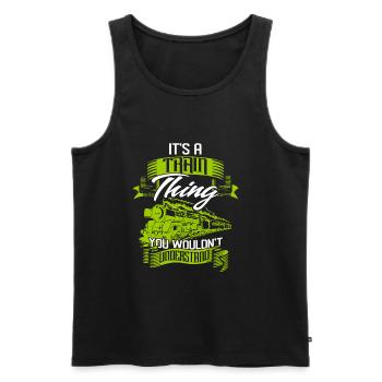 Zug - Männer Premium Bio Tank Top - Schwarz - Vorne - Michal (187cm)