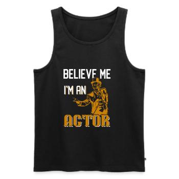 acteur - Débardeur bio Premium Homme - noir - Devant - Michal (187cm)