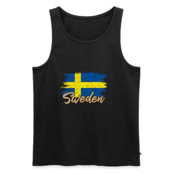 Suède - Débardeur bio Premium Homme - noir - Devant - Michal (187cm)