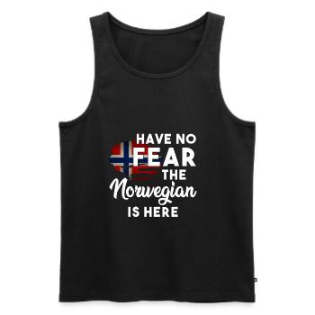 Norway - Men's Premium Organic Tank Top - black - Front - Michal (187cm)