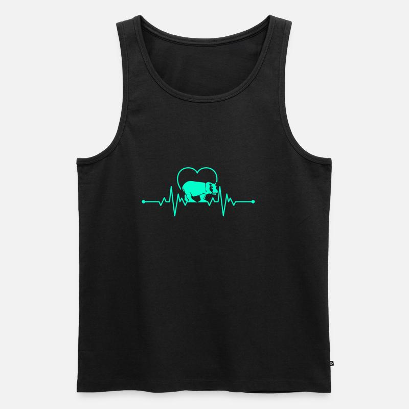 Nilpferd Hippo - Männer Premium Bio Tank Top - Schwarz