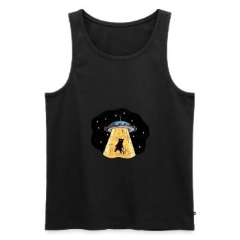 Alien UFO Katze Kätzchen Geschenk Katzenlady - Männer Premium Bio Tank Top - Schwarz - Vorne - AI Model Male 178 light (178cm)