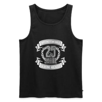 25. Hochzeitstag Silberhochzeit Ehepaar Medaille - Männer Premium Bio Tank Top - Schwarz - Vorne - Michal (187cm)
