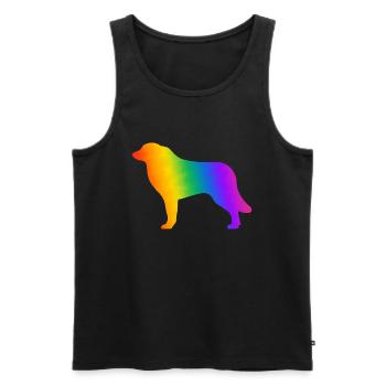 Bouvier des Pyrénées, entièrement personnalisable à volonté - Débardeur bio Premium Homme - noir - Devant - AI Model Male 178 light (178cm)