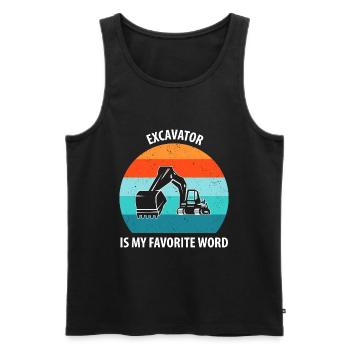 Bagger Baggerfahrer Baggerwagen - Männer Premium Bio Tank Top - Schwarz - Vorne - AI Model Male 178 light (178cm)