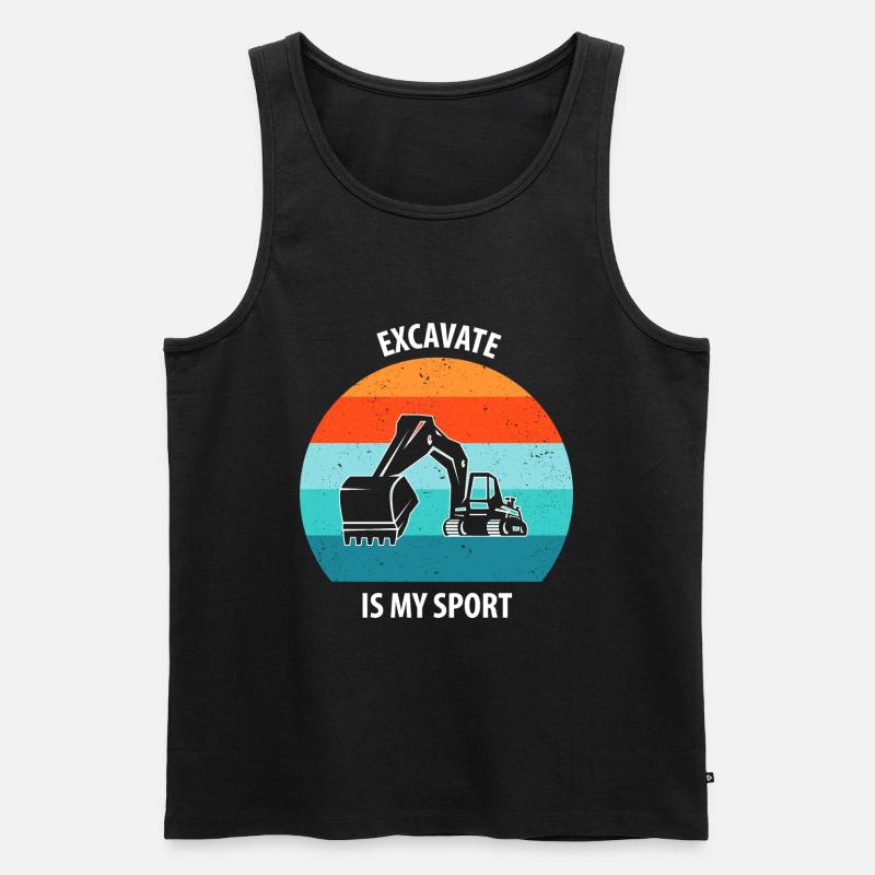 Bagger Baggerfahrer Baggerwagen - Männer Premium Bio Tank Top - Schwarz