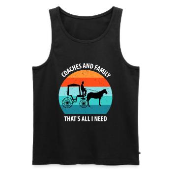 Coachman Carriage Horse-drawn carriage Carriage - Men's Premium Organic Tank Top - black - Front - Michal (187cm)
