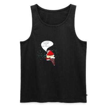 Drôle cadeau Père Noël image cheminée - Débardeur bio Premium Homme - noir - Devant - AI Model Male 178 light (178cm)
