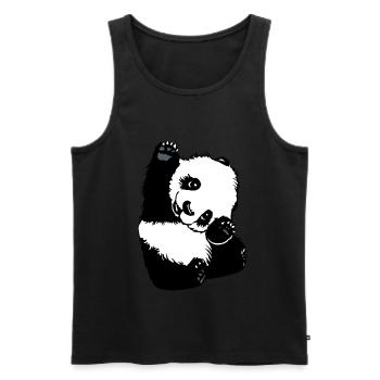 Panda Pandas Geschenk Panda Safari - Männer Premium Bio Tank Top - Schwarz - Vorne - Michal (187cm)