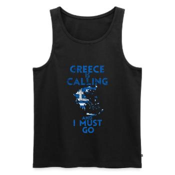 Greece - Men's Premium Organic Tank Top - black - Front - AI Model Male 178 light (178cm)