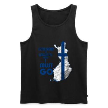 Finland - Men's Premium Organic Tank Top - black - Front - AI Model Male 178 light (178cm)