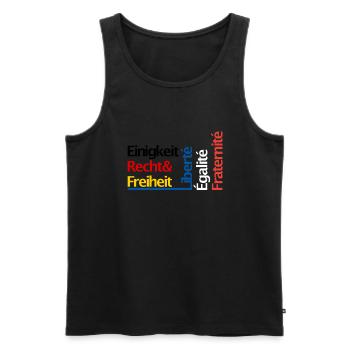 Einigkeit Recht Freiheit Gleichheit Brüderlichkeit - Männer Premium Bio Tank Top - Schwarz - Vorne - Michal (187cm)