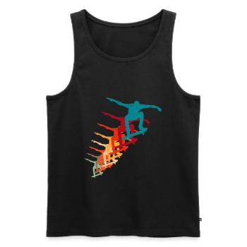 Skateboard Ollie Skater Retro Vintage - Männer Premium Bio Tank Top - Schwarz - Vorne - AI Model Male 178 light (178cm)