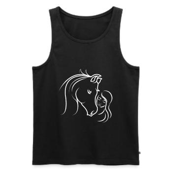 Tête de cheval cavalier - Débardeur bio Premium Homme - noir - Devant - Michal (187cm)