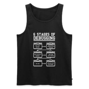 6 Stages of Debugging Programmierer Software - Männer Premium Bio Tank Top - Schwarz - Vorne - AI Model Male 178 light (178cm)