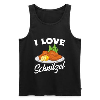I love Schnitzel - Männer Premium Bio Tank Top - Schwarz - Vorne - Michal (187cm)