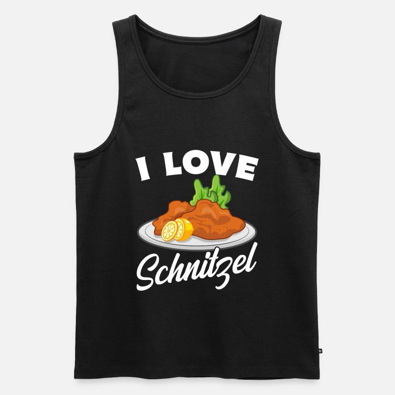 I love Schnitzel - Männer Premium Bio Tank Top - Schwarz