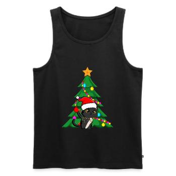 Christmas Xmas black cat - Men's Premium Organic Tank Top - black - Front - Michal (187cm)