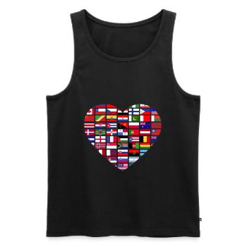 Flags of the countries of the world - Men's Premium Organic Tank Top - black - Front - AI Model Male 178 light (178cm)
