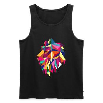 Trendy Löwe geometrisches afrikanisches Tier - Männer Premium Bio Tank Top - Schwarz - Vorne - Michal (187cm)
